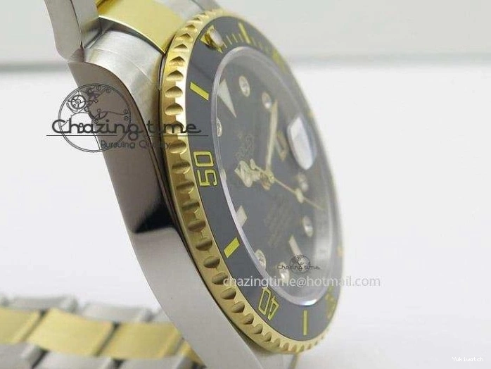 Black A2836 LN YG Submariner SS Bracelet Markers on Dial Diamonds 116613 0418